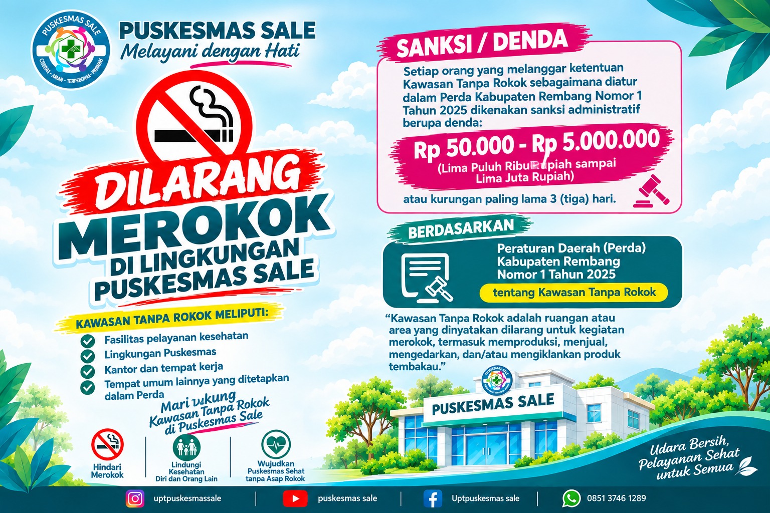 Puskesmas Sale Tegaskan Komitmen sebagai Kawasan Tanpa Rokok
